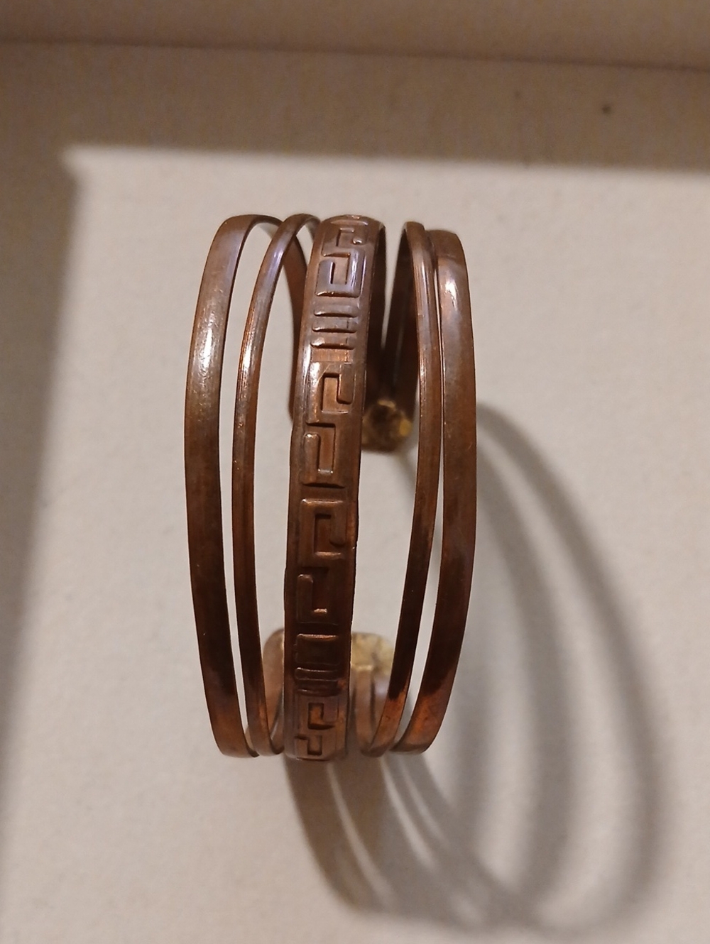 Copper Tone Multi-Band Cuff Bracelet
